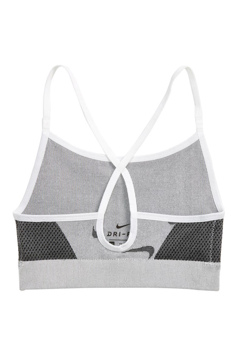Kids' Seamless Sports Bra, Alternate, color, WHITE/ BLACK