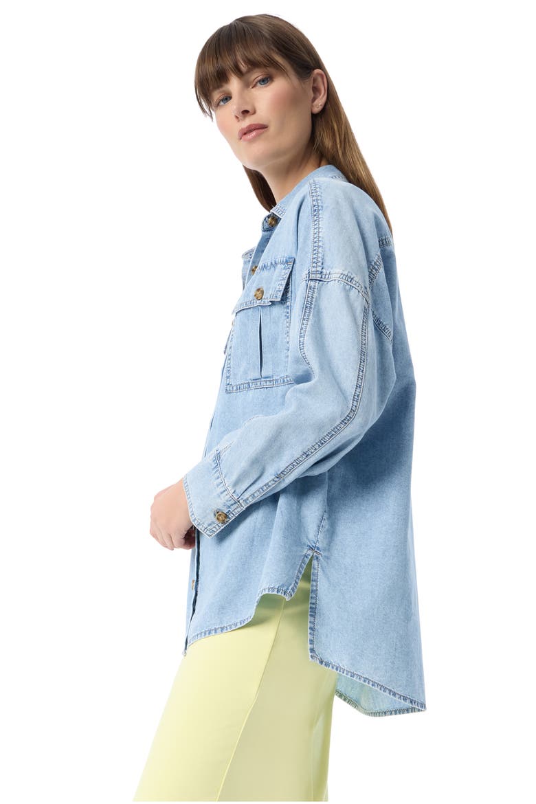 Abigail Oversize Cotton Blend Button-Up Shirt, Alternate, color, AERO WASH