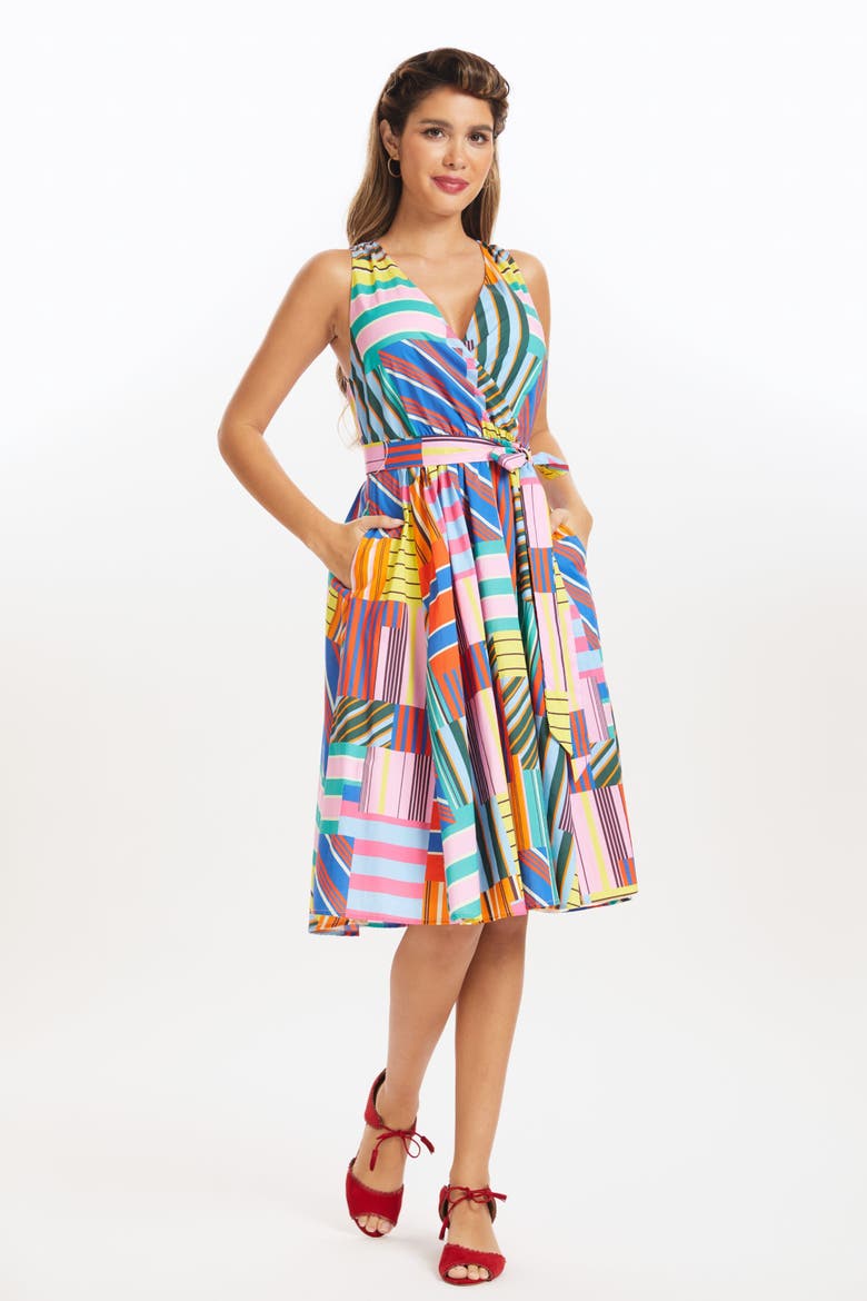 Instant Energy Faux Wrap Dress, Main, color, Kaleidoscope