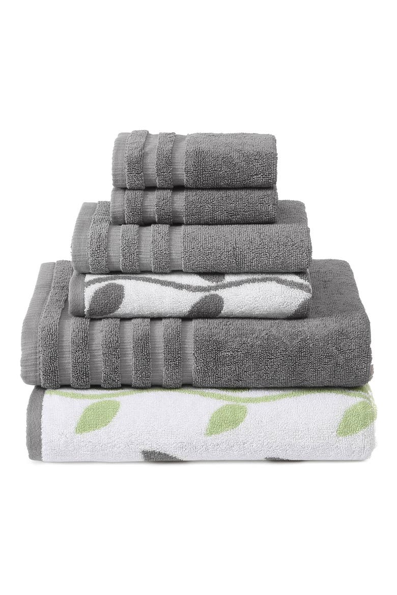 Yard Dyed 6-Piece Towel Set, Main, color, ASH GREY