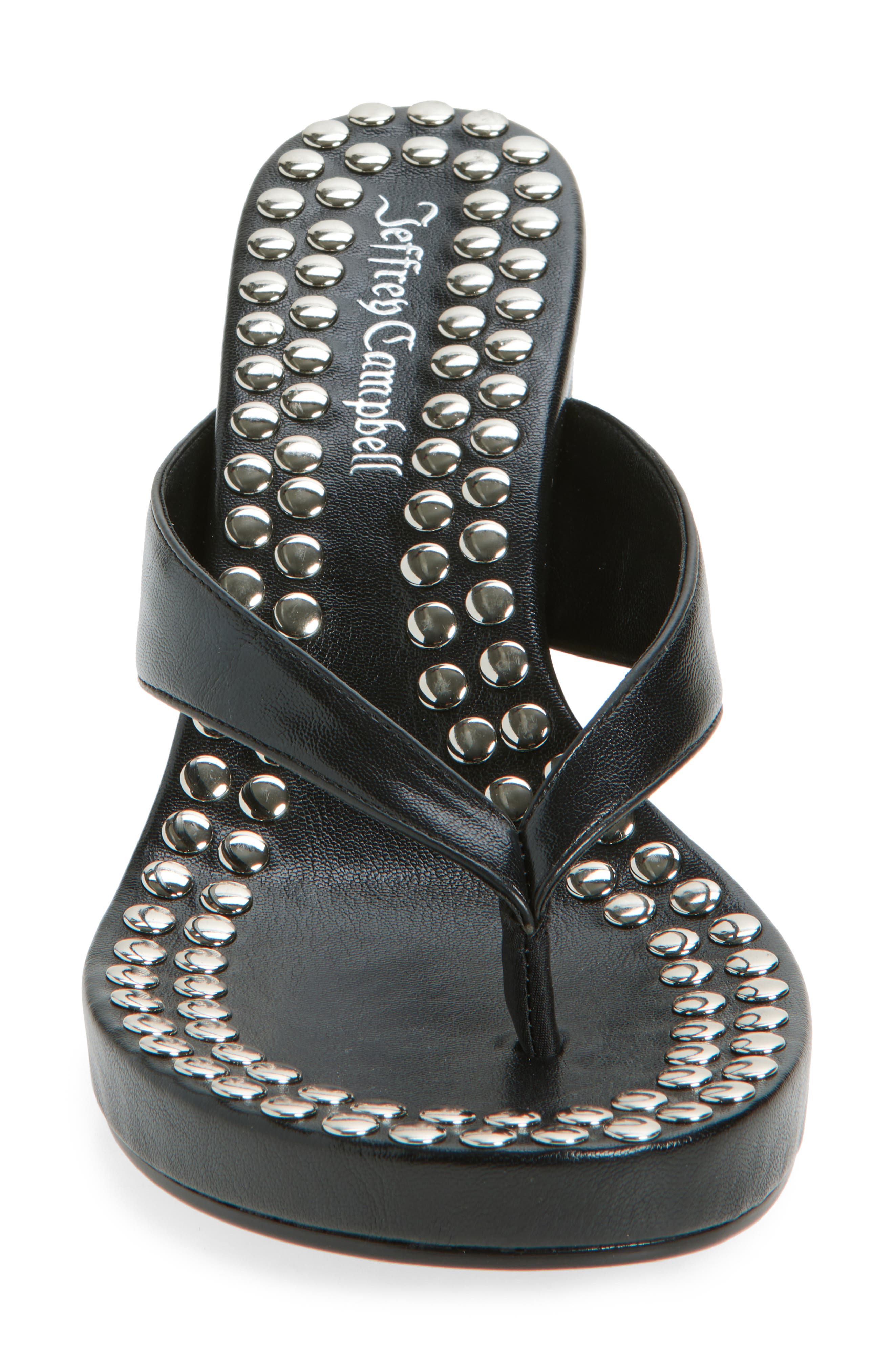 Jeffrey Campbell Liezel Platform Wedge Flip Flop, Alternate, color, Black Silver
