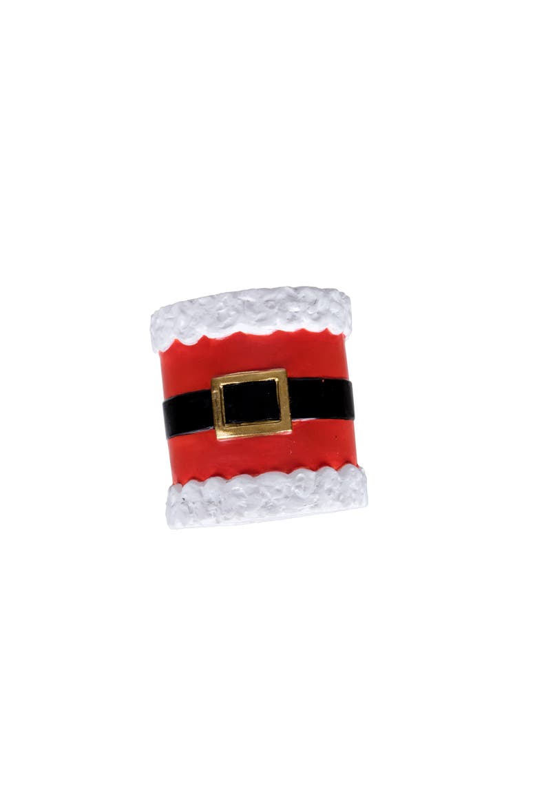 Santa Belt Napkin Rings Set of 4, Alternate, color, Red
