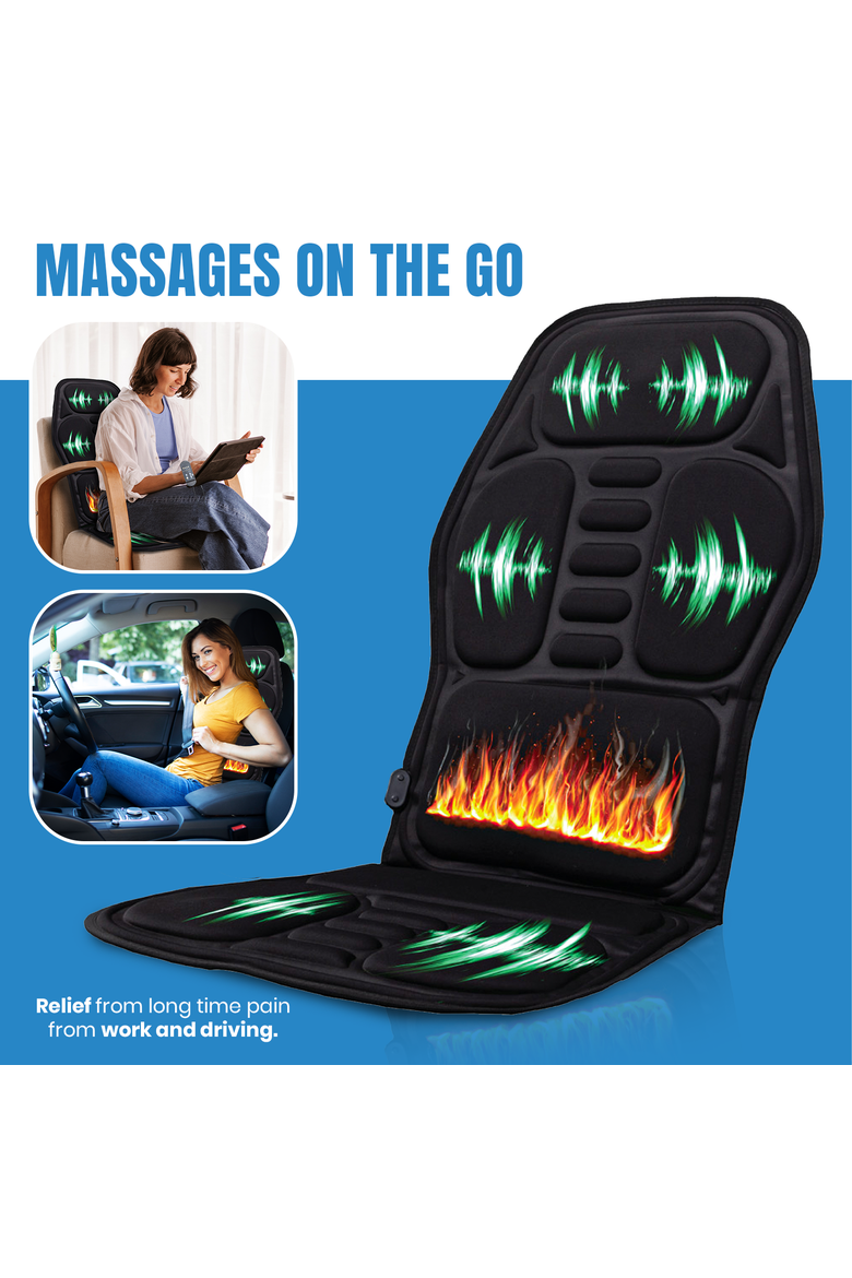 Back Massager & Shiatsu Massager Chair Mat with Heat, Alternate, color, Multicolor