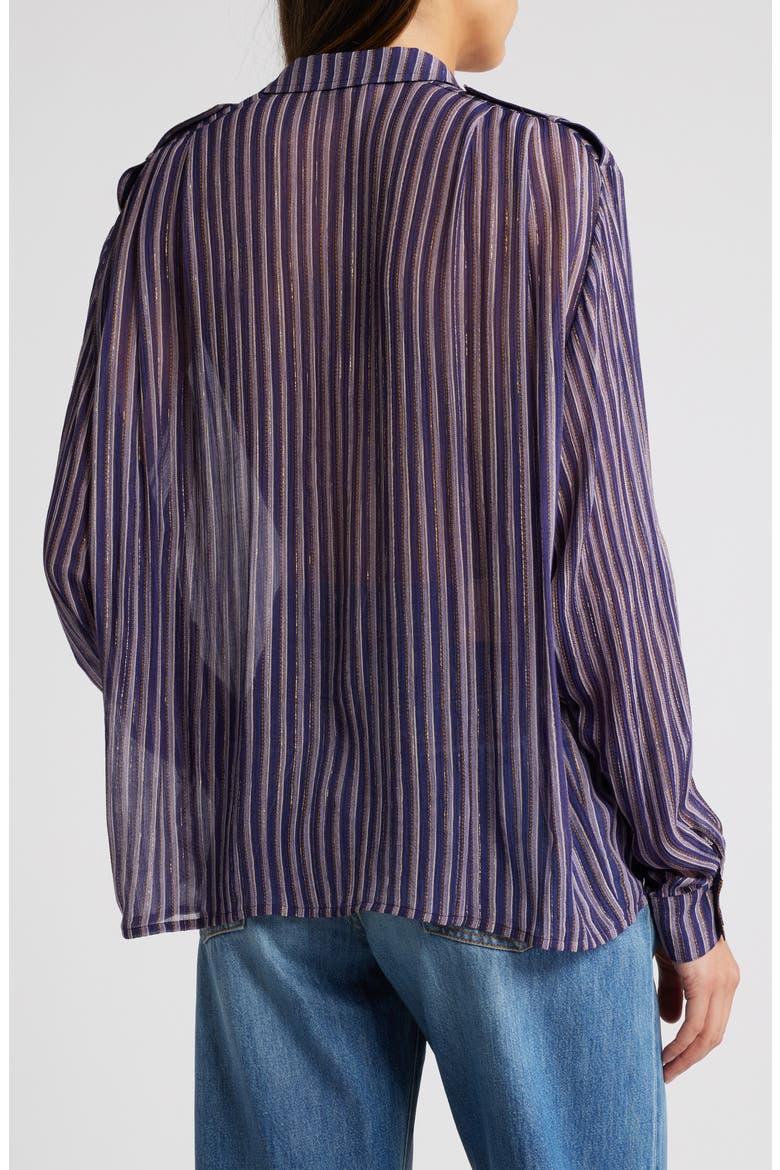 Ginger Metallic Stripe Shirt, Alternate, color, SUIT RAY