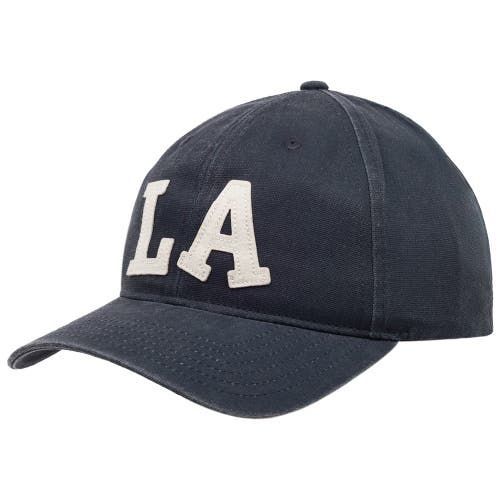 Blue Marlin La Felt Appliqué Pigment Washed Canvas Dad Cap In Blue