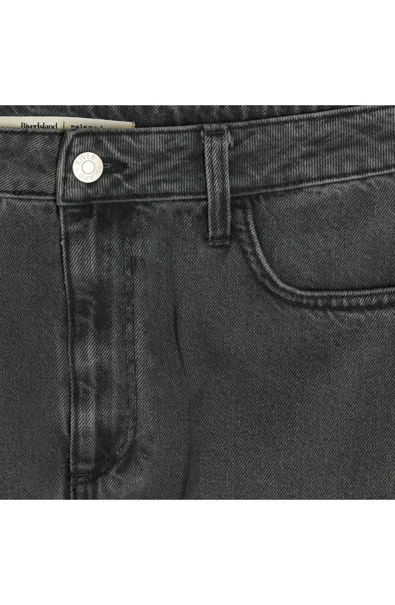 River Island Front Slit Denim Maxi Skirt, Alternate, color, Grey