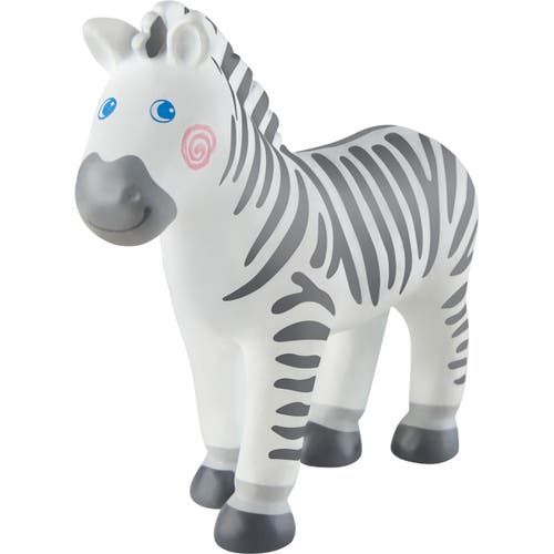 HABA Little Friends Zebra - 4" Chunky Plastic Zoo Animal Toy Figure in Multi 