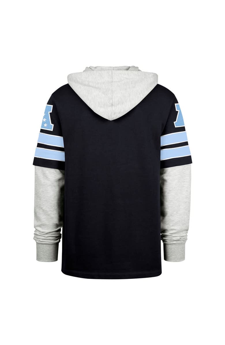 '47 Men's '47 Navy Tennessee Titans Double Header Blitz Cornerback Pullover Hoodie, Alternate, color, Navy