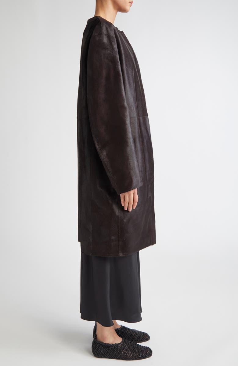 LOULOU DE SAISON Miller Genuine Calf Hair Coat, Alternate, color, Coffee