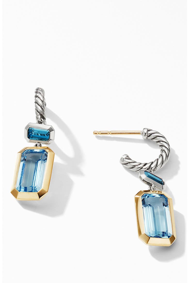Novella Drop Earrings with 18K Yellow Gold, Alternate, color, SKY BLUE TOPAZ