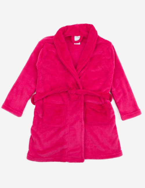 Leveret Kids Fleece Robe, Shawl Collar, Solid Colors In Pink