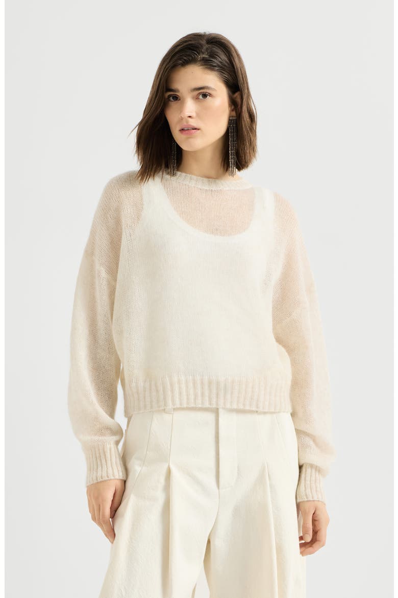 Mohair and wool sweater with monili, Main, color, Ivory