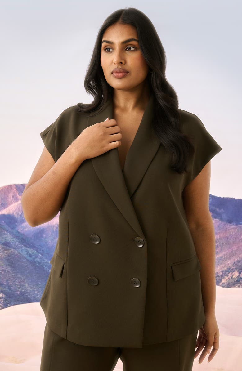 Estelle Namib Short Sleeve Jacket, Alternate, color, Black Olive