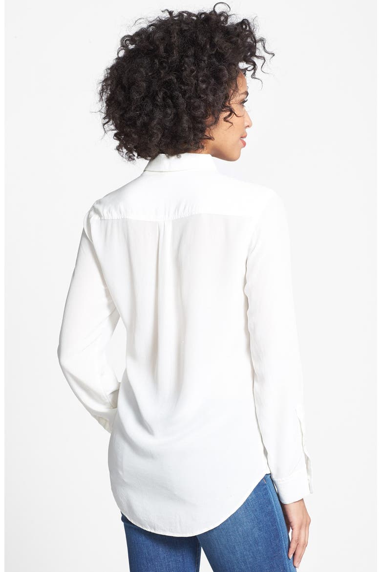 Silk Utility Blouse, Alternate, color, NEW IVORY