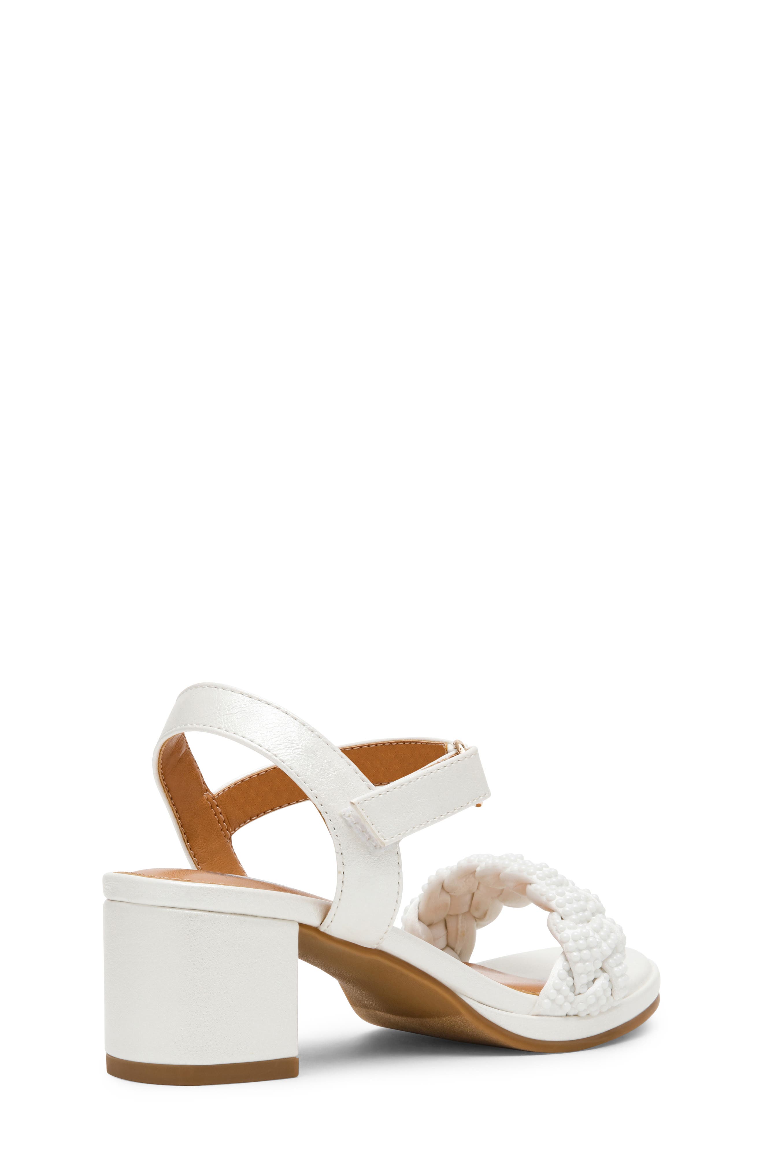 Kids' Sunnee Faux Leather Sandal, Alternate, color, WHITE
