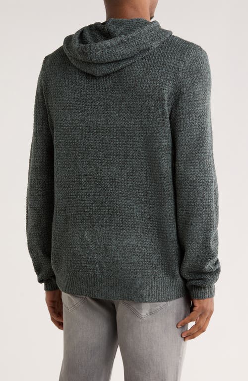 Union Milo Marled Thermal Stitch Hooded Sweater In Green