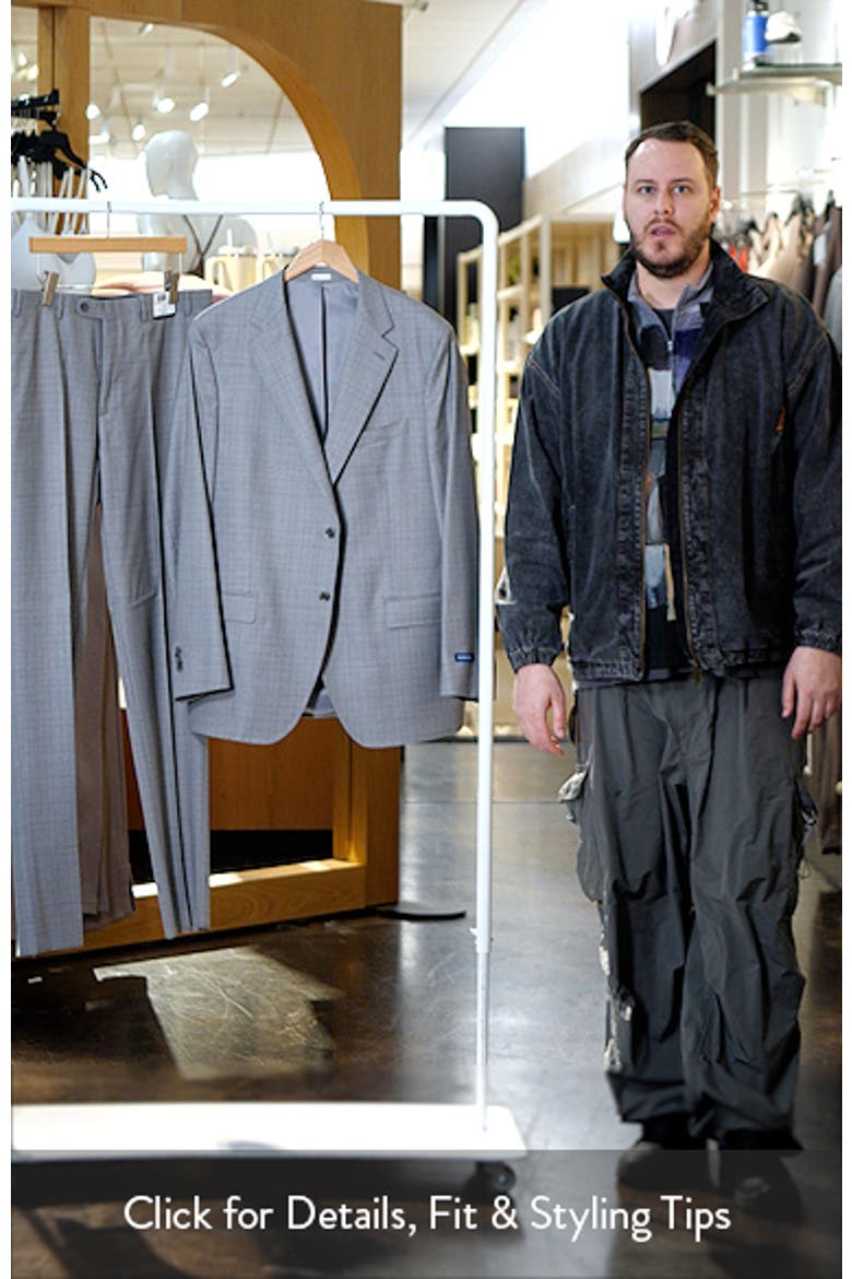 Hartford Classic Fit Grey Slub Check Wool Suit video