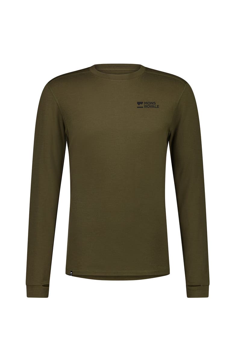 Mons Royale Cascade Merino Flex Long-Sleeve Top - Men's, Alternate, color, Dark Olive2