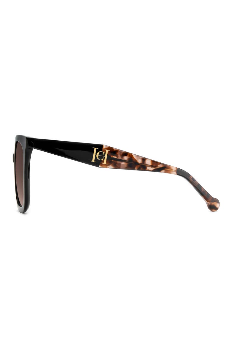 55mm Gradient Square Sunglasses, Alternate, color, BLACK/ BROWN
