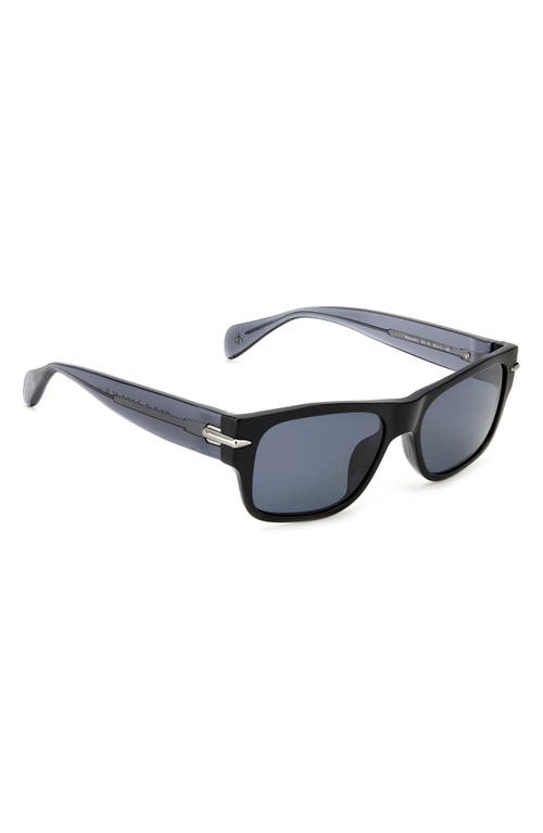 Rag & Bone 55mm Rectangular Sunglasses In Blue