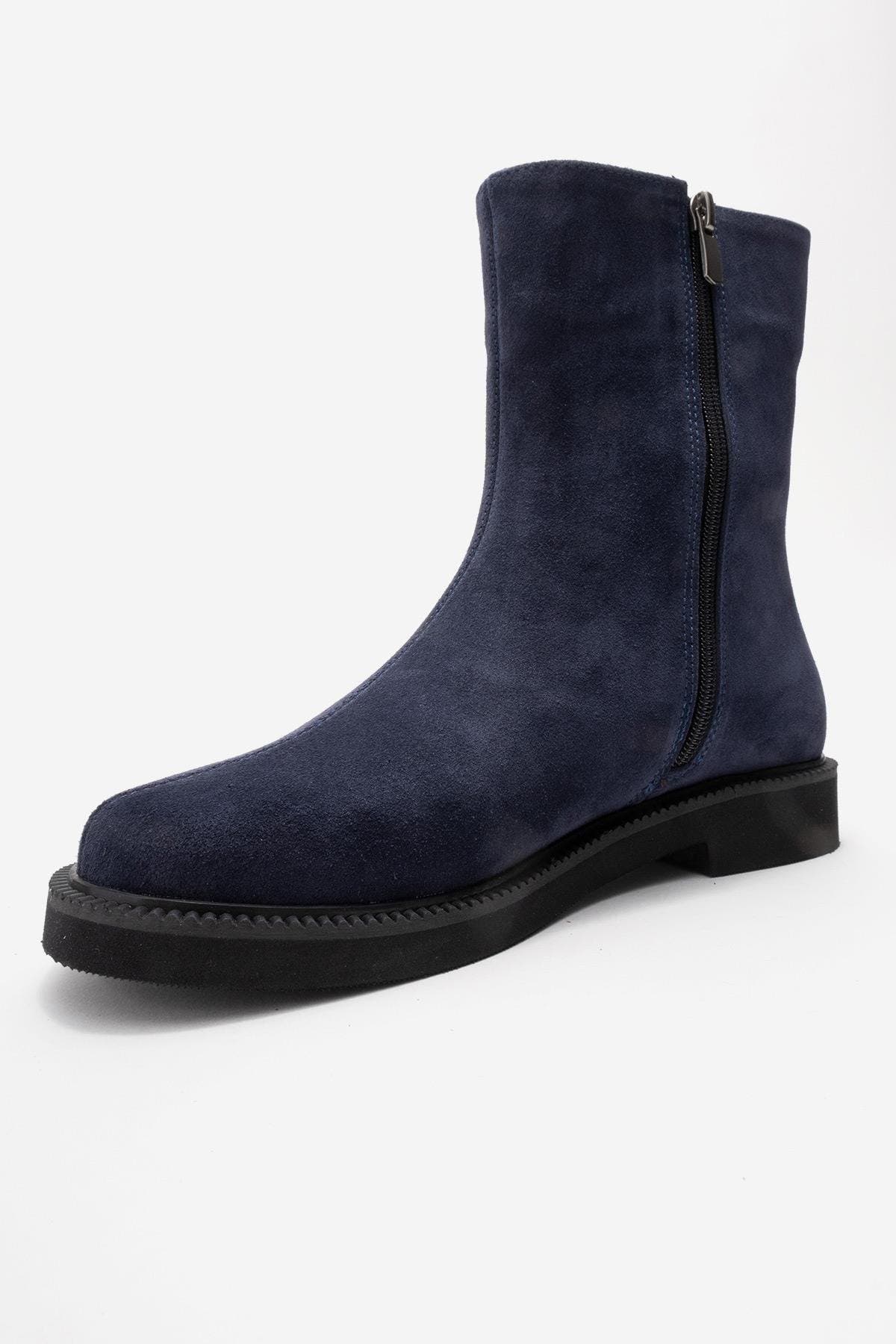 Lucano Leather Ankle Boot, Alternate, color, Navy Suede
