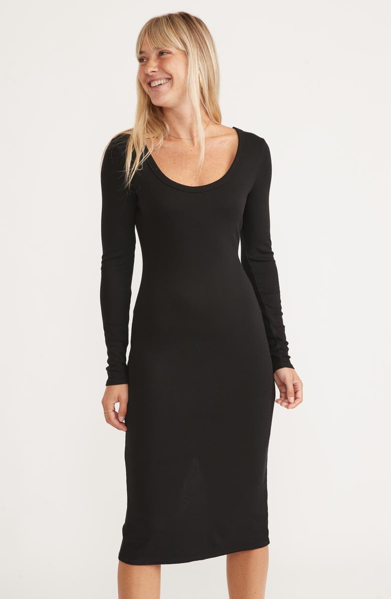 Marine Layer Lexi Rib Long Sleeve Body-Con Midi Dress, Alternate, color, 