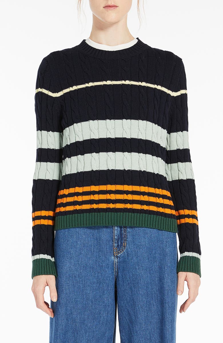 Weekend Max Mara Zorro Cable Stitch Sweater, Main, color, Multi Colour