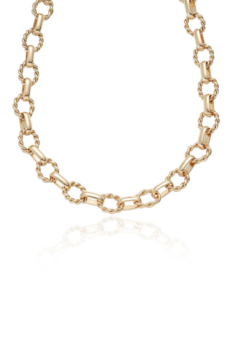 Twisted Link Chain Necklace, Main, color, GOLD