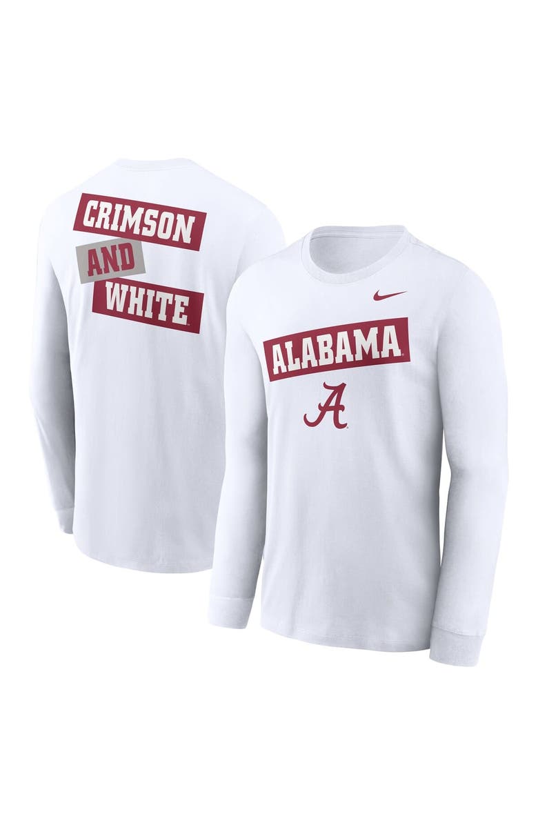 Nike Men's Nike White Alabama Crimson Tide Two-Hit Classic Location Long Sleeve T-Shirt, Main, color, White
