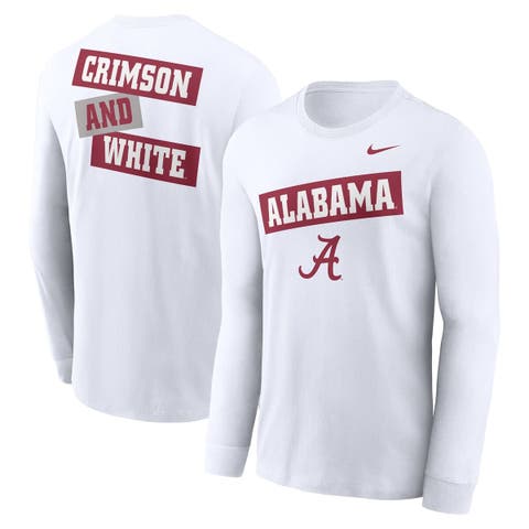 Men's Nike White Alabama Crimson Tide Two-Hit Classic Location Long Sleeve T-Shirt