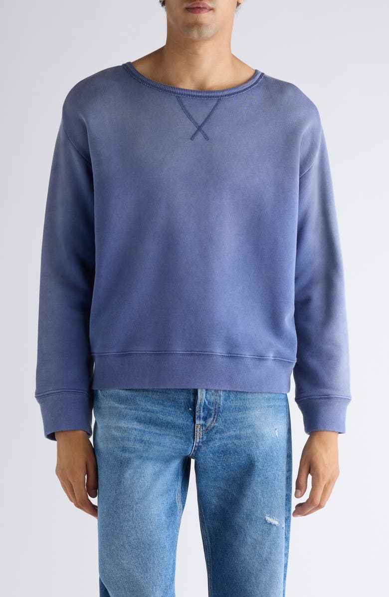 Acne Studios Fema U Sunkissed Cotton Sweatshirt, Main, color, Navy