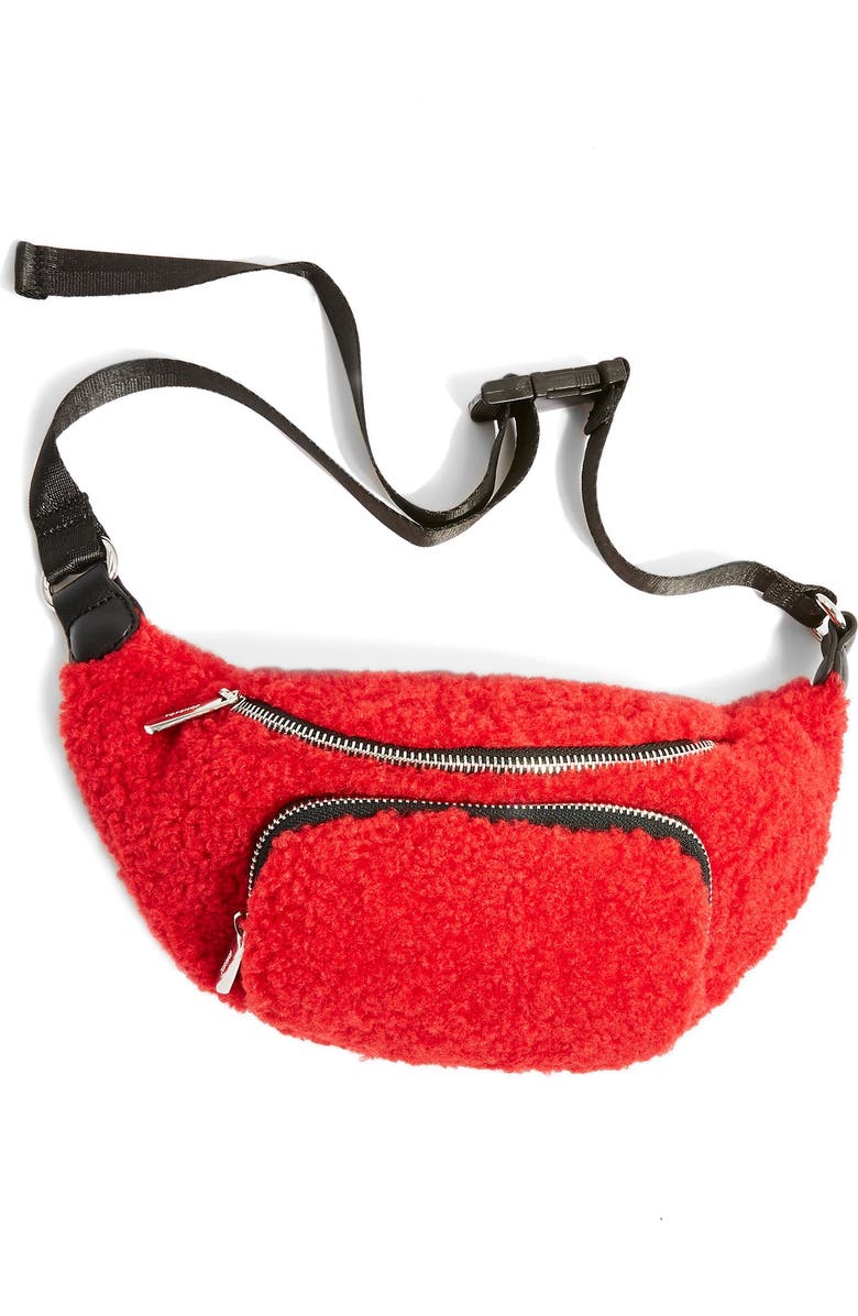 Topshop Baxter Borg Belt Bag, Alternate, color,