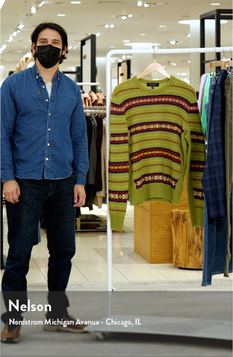 Wesley Fair Isle Wool Crewneck Sweater, sales video thumbnail