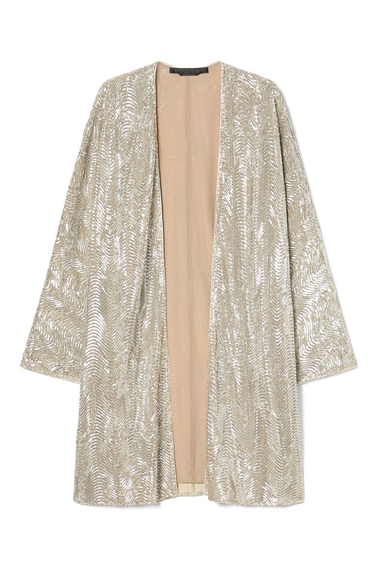 Vetta Sequin Jacket, Alternate, color, BEIGE
