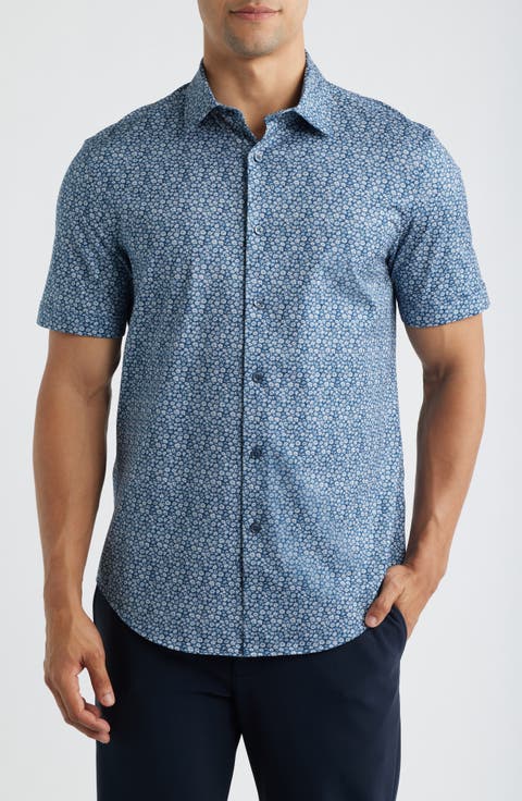 Miles OoohCotton® Floral Print Short Sleeve Button-Up Shirt