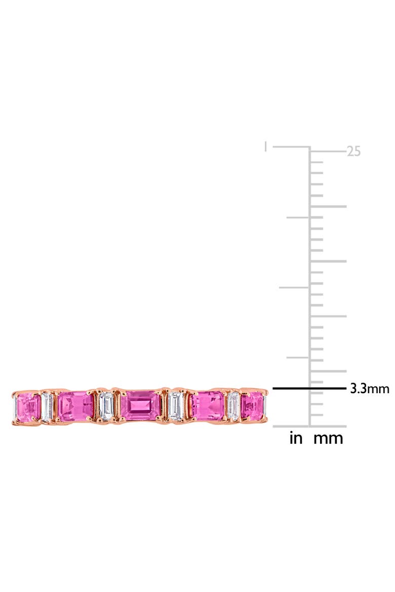 Sapphire & Diamond Semi-Eternity Ring 14k, Alternate, color, Pink Sapphire/Rose Gold