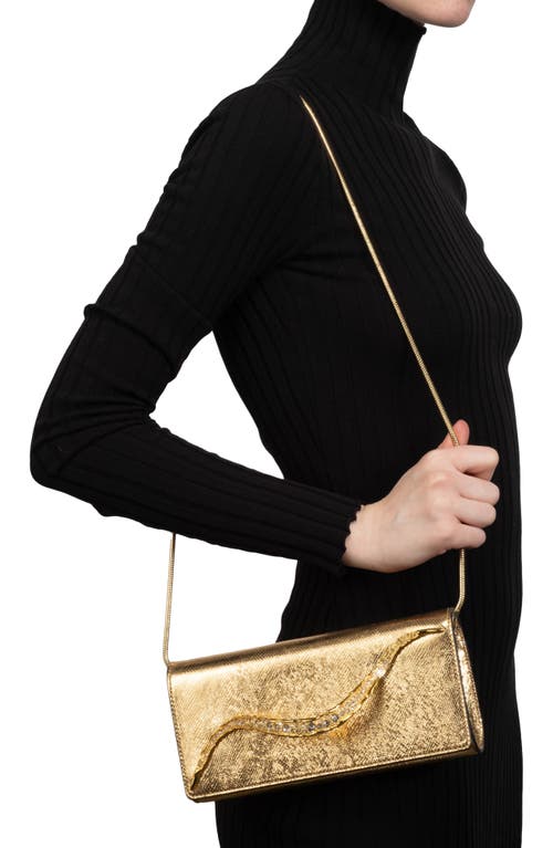 Alexis Bittar Crystal Curve Clutch In Gold