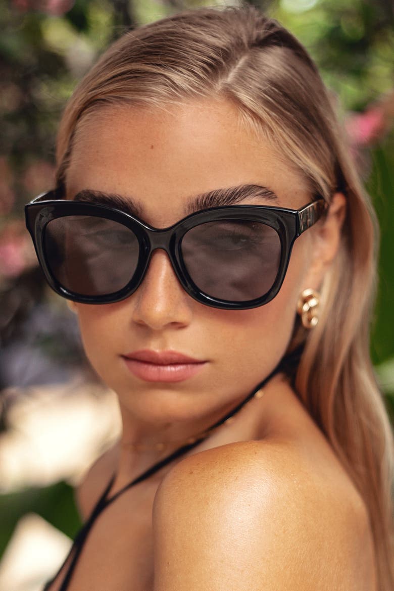 Naples Cat Eye Sunglasses, Alternate, color, Black / Tortoise