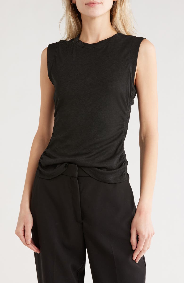 L'AGENCE Kaito Contrast Crop Cardigan, Main, color, Ivory/ Black