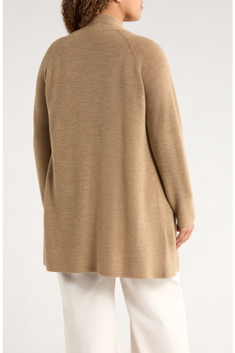 Open Front Wool Cardigan, Alternate, color, BISCUIT