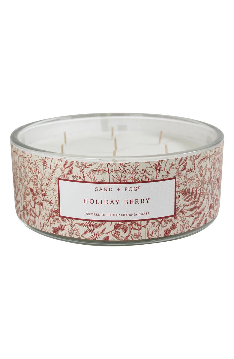SAND AND FOG Holiday Berry Seven-Wick Candle, Alternate, color, Red