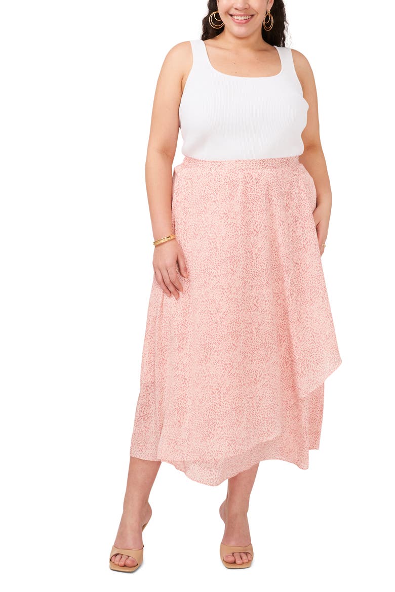 Print Crossover Maxi Skirt, Alternate, color, PINK ORCHID