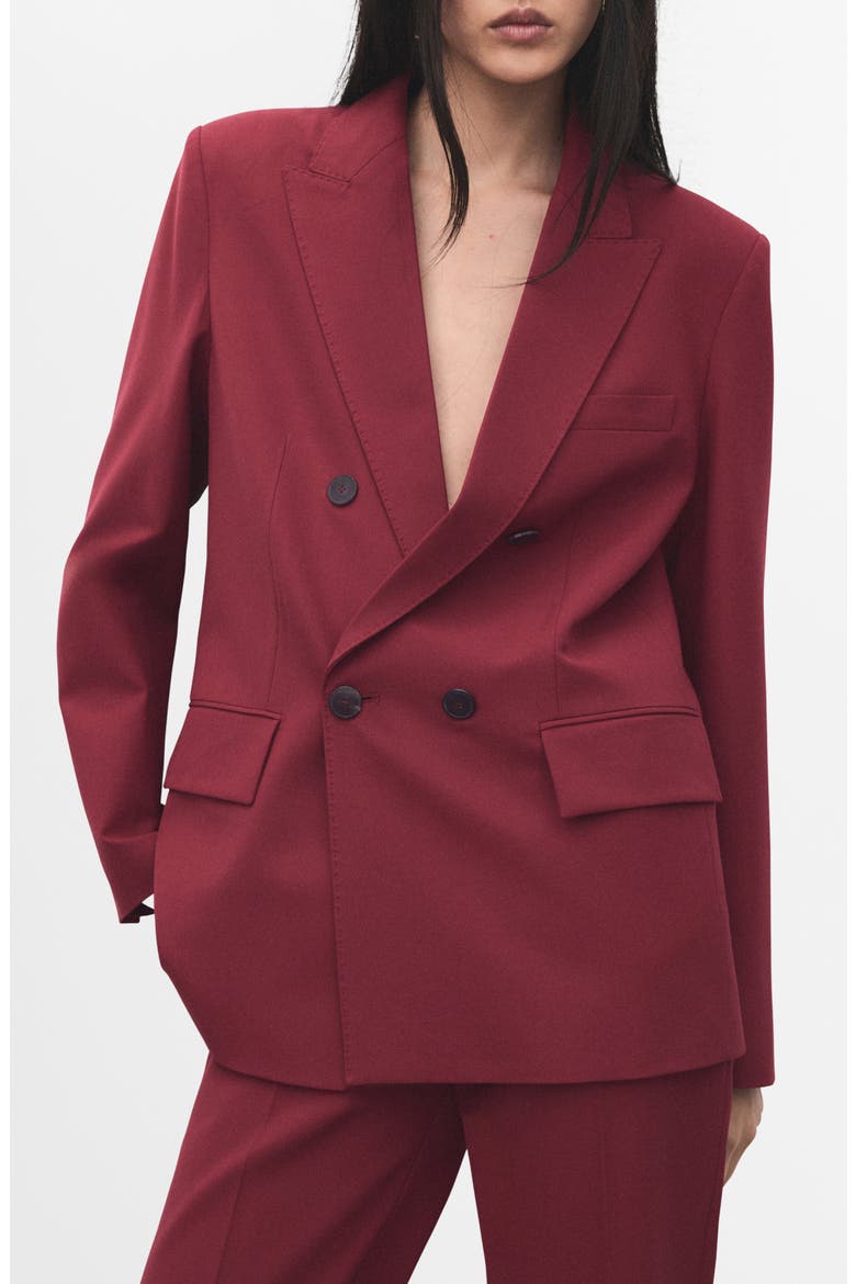 Double Breasted Blazer, Main, color, WINE