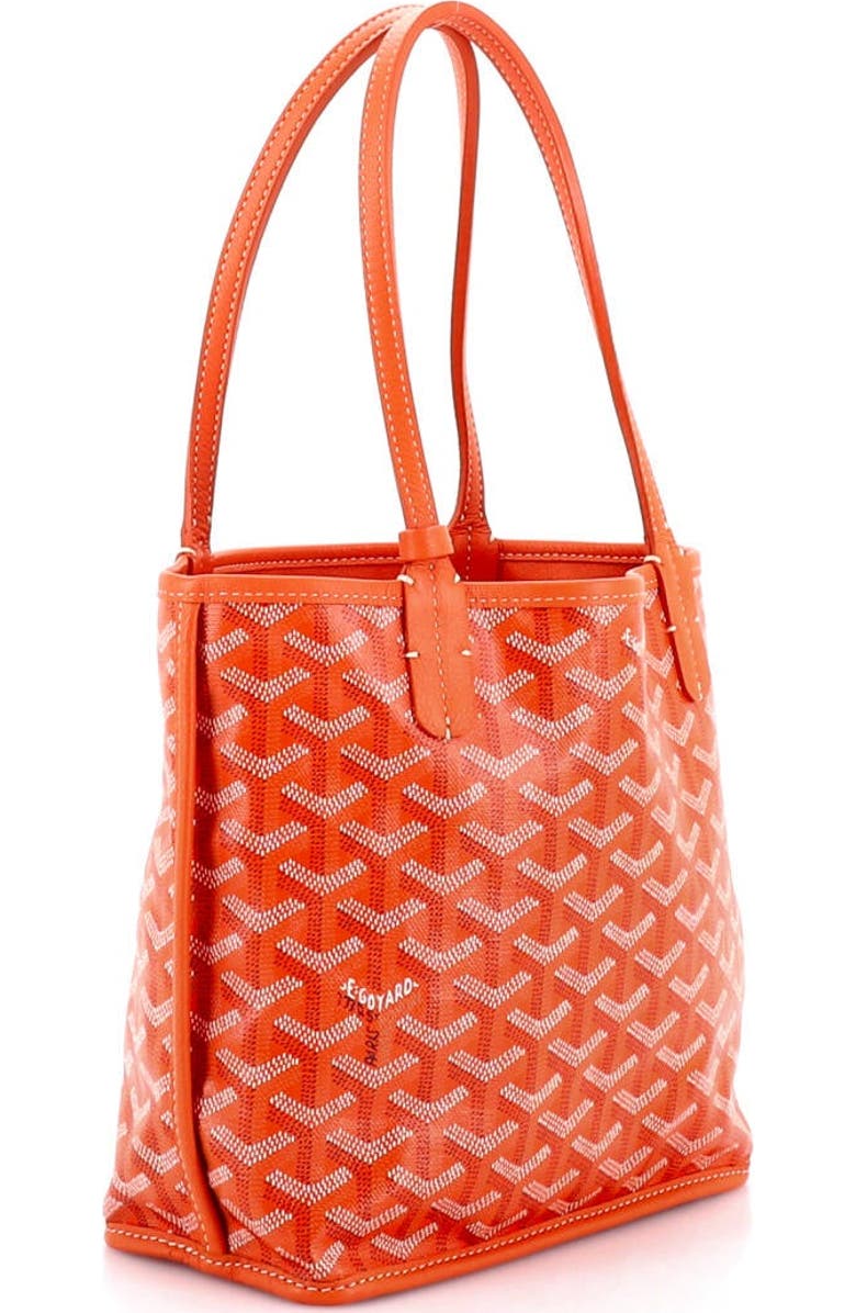 Pre-Owned Goyard Anjou Reversible Tote Coated Canvas Mini, Alternate, color, Orange