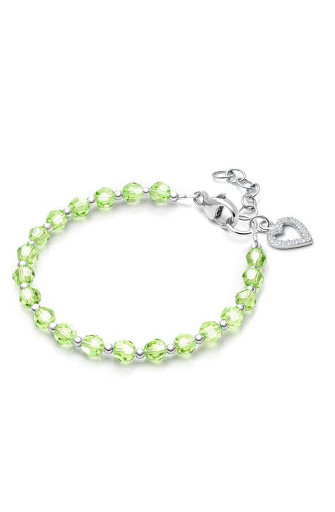 Sterling Silver Birthstone Crystal 6.25" Bracelet