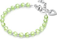 Tiny Blessings Sterling Silver Birthstone Crystal 6.25" Bracelet