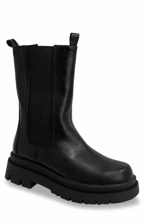 CHASE AND CHLOE Chase & Chloe Tall Lug Sole Chelsea Boot