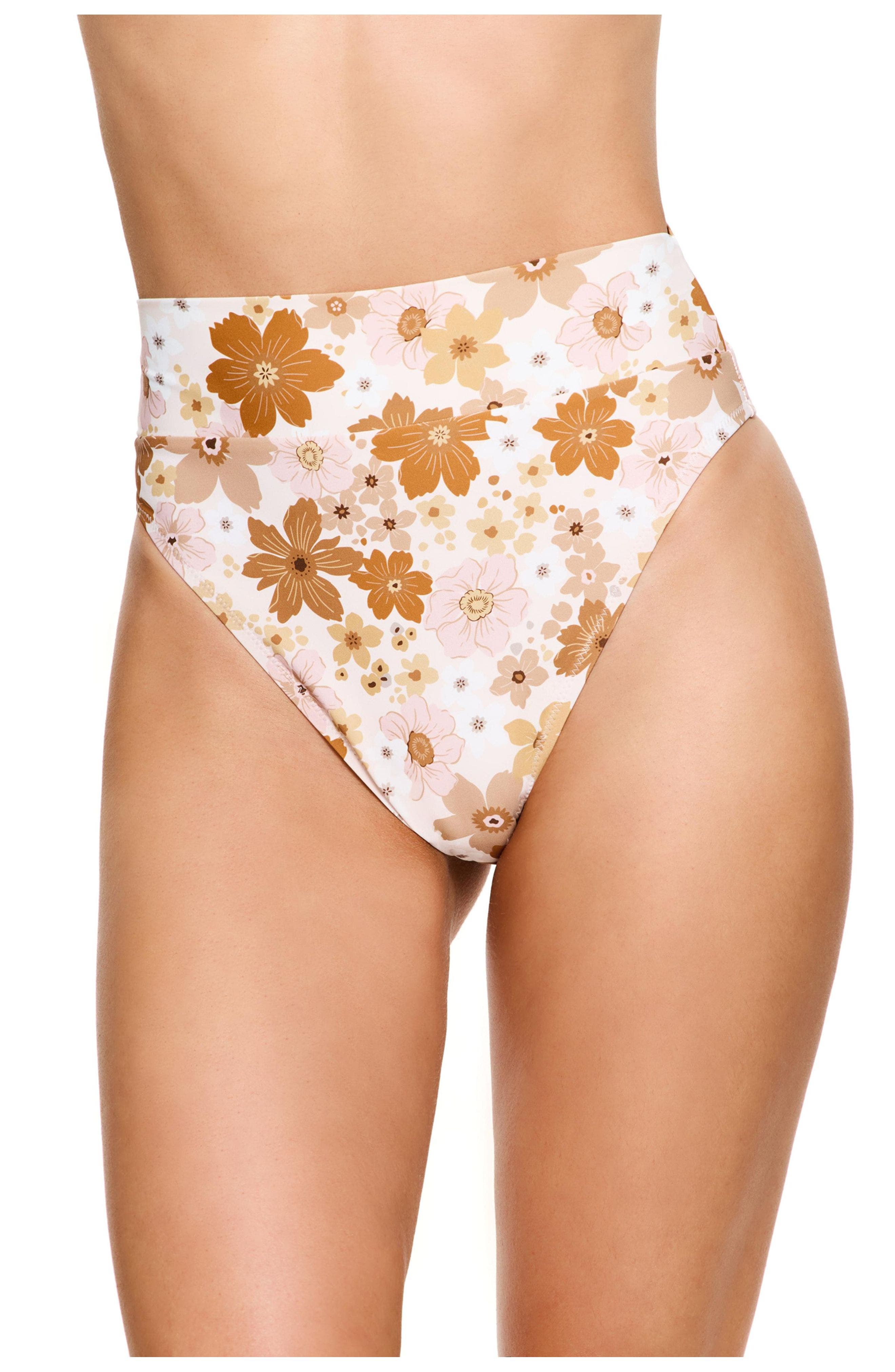 Flirtt Gottex Nostalgic Bloom Ultra High Waist Bikini Bottom Swimsuit In Multi