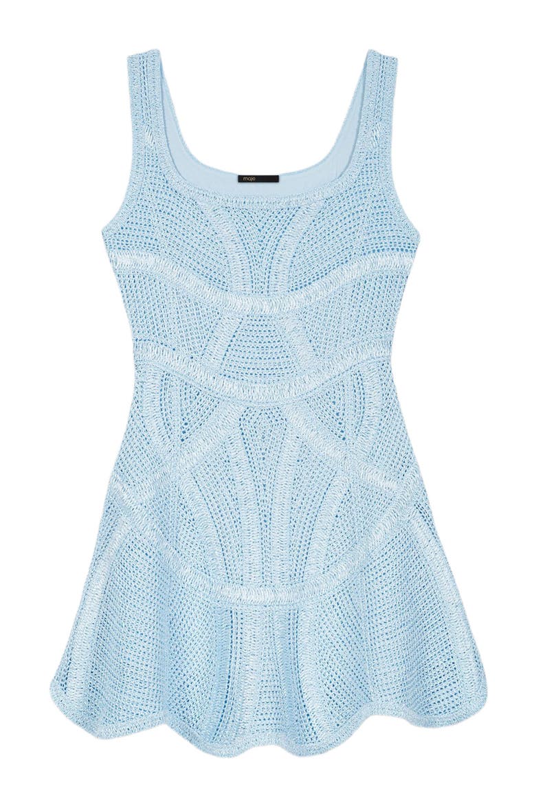 Short crochet dress, Alternate, color, Blue