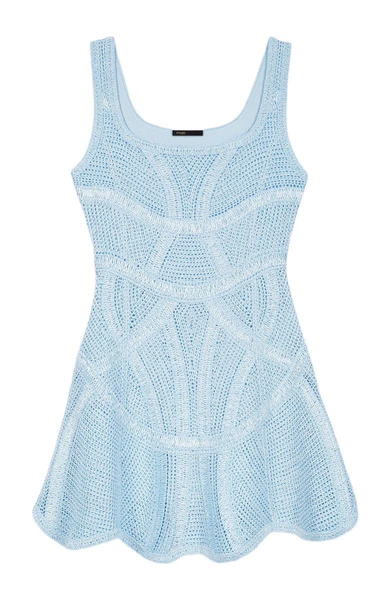 maje Short crochet dress, Alternate, color, Blue